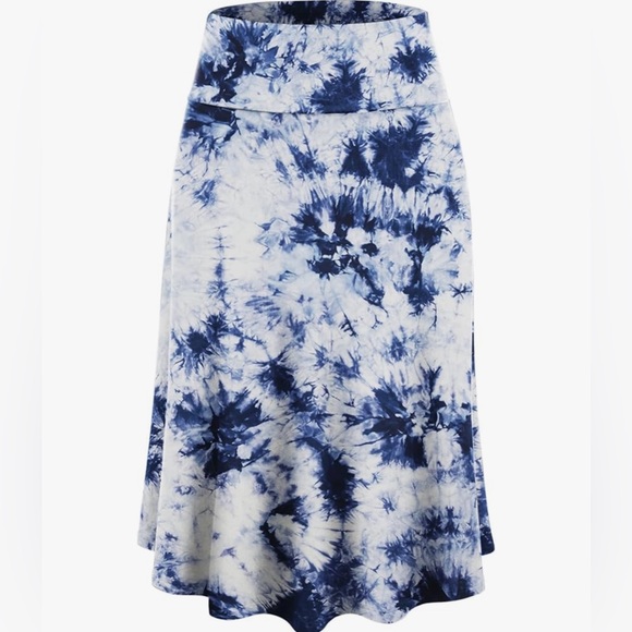 Women's Solid Ombre Lightweight Flare Midi Pull On Closure Skirt 1105 - Picture 1 of 6